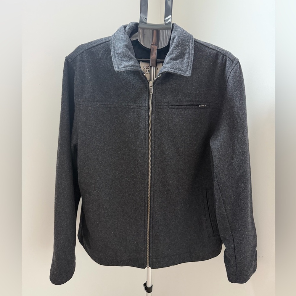 OLD NAVY | Dark Gray Zip-Up Wool Jacket